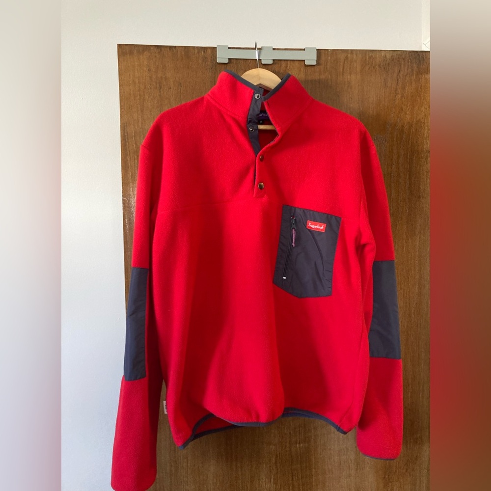 Sugarloaf Social Club medium snap fleece red